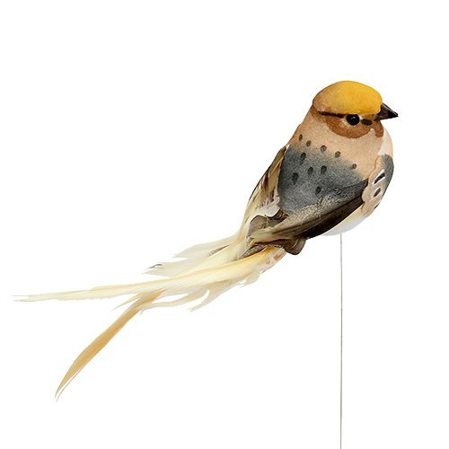 Product Decorative bird on wire brown 15cm 9pcs