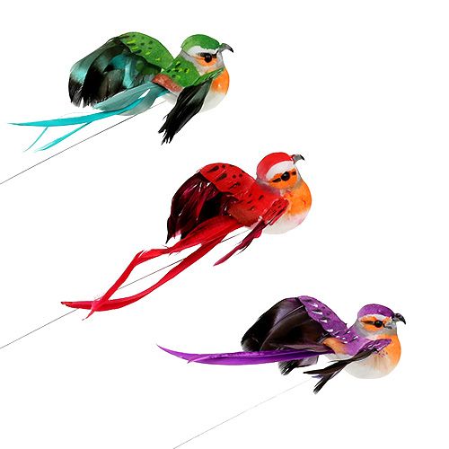 Floristik24 Decorative bird assorted 12cm 9pcs
