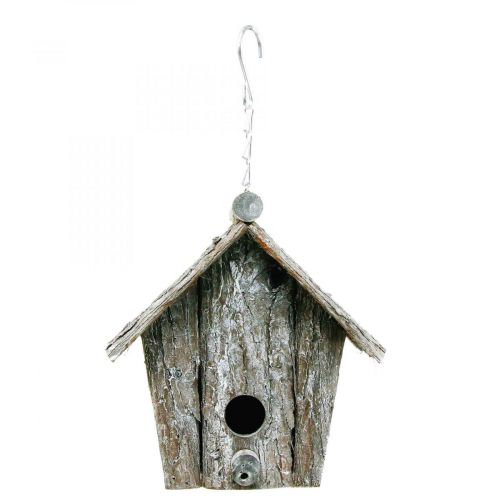 Decorative birdhouse for hanging Bird house decoration bark H21cm