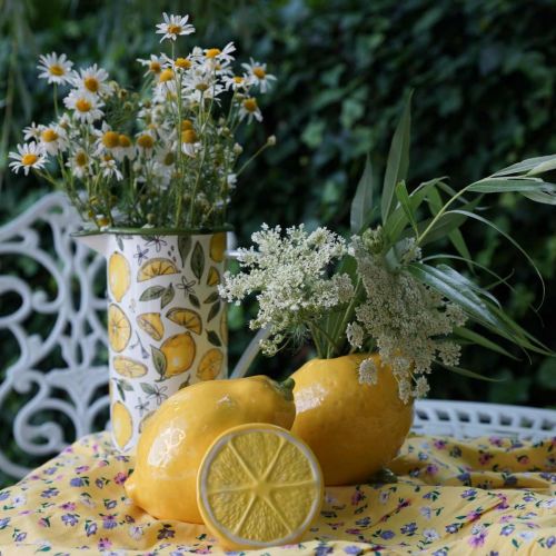 Floristik24 Decorative lemon ceramic summer decoration table decoration 11cm