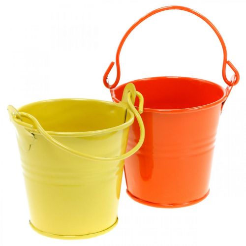Floristik24 Decorative bucket colorful metal bucket planter assorted Ø6cm H6cm 12 pcs