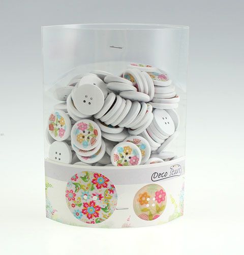 Floristik24 Decorative wooden buttons with motif Ø2.3cm 135p