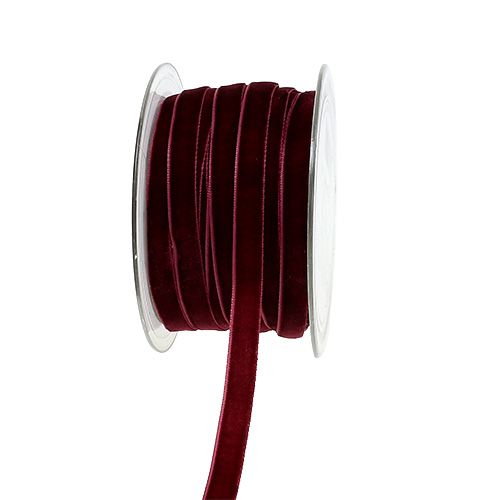 Product Decorative ribbon Velvet Bordeaux 10mm 20m