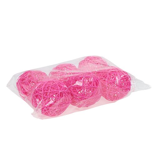 Floristik24 Dekoball Pink 10cm 6pcs