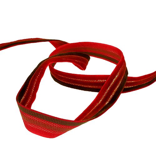 Product Decorative ribbon 3-colored velvet 15mm 10m