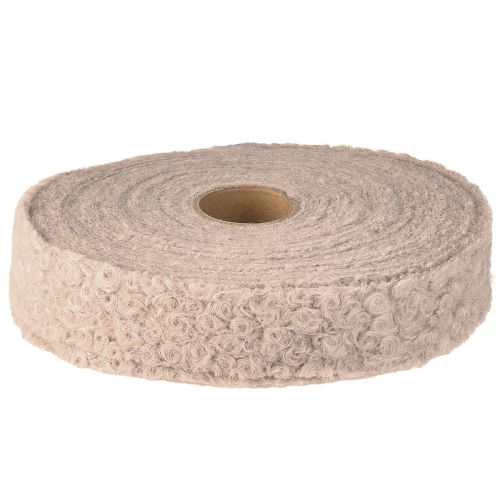 Product Decorative ribbon old pink wide gift ribbon wool look 40mm 8m