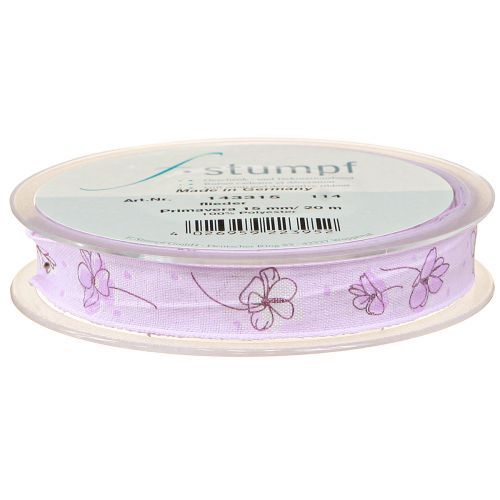 Floristik24 Decorative Ribbon Flowers Spring Gift Ribbon Lilac 15mm 20m