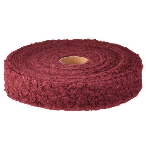 Floristik24 Decorative ribbon Bordeaux wool look wide fabric ribbon 40mm 8m