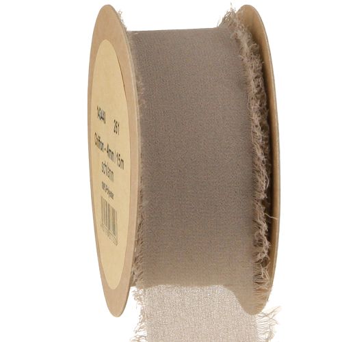 Decorative ribbon brown chiffon ribbon mud brown 40mm 15m