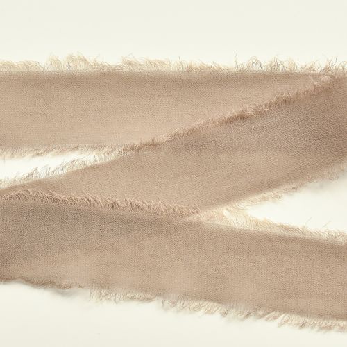 Product Decorative ribbon brown chiffon ribbon mud brown 40mm 15m