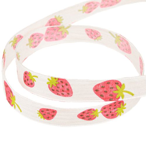 Product Decorative Ribbon Strawberries Fabric Ribbon Spring Ribbon 15mm 20m