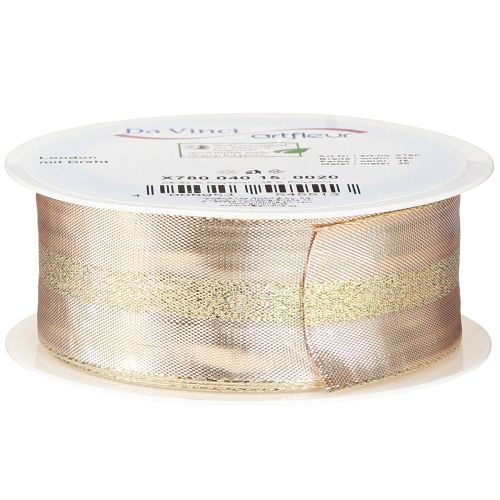 Floristik24 Decorative ribbon gold glitter ribbon Christmas ribbon 40mm 20m