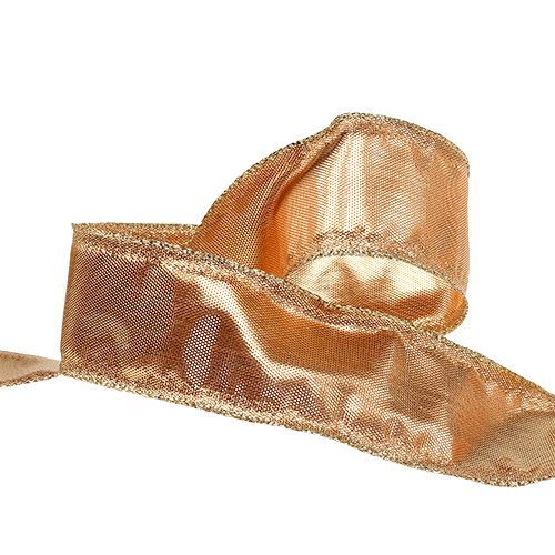 Product Deco ribbon gold with wire edge 40mm 25m