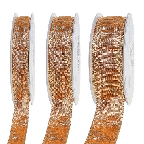 Product Decorative ribbon gold with wire edge 25m