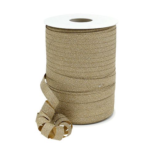 Floristik24 Decorative ribbon gold with mica 10mm 150m