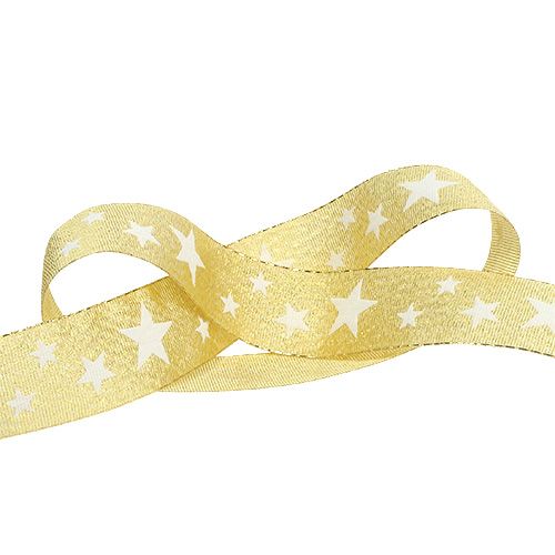 Product Decorative ribbon gold with star pattern 25mm 20m