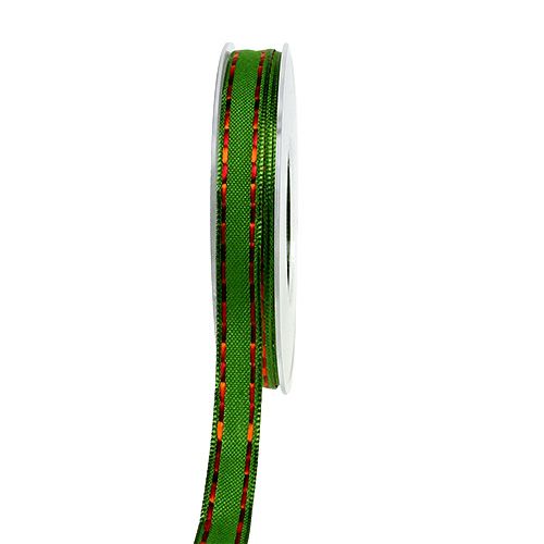 Floristik24 Deco ribbon green with wire edge 15mm 15m