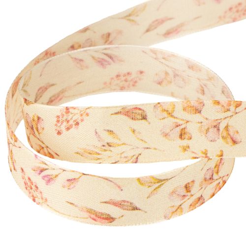 Product Decorative ribbon Autumn Gift ribbon Beige Pink 25mm 20m