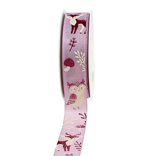 Floristik24 Deco ribbon autumn motif lilac 25mm 18m