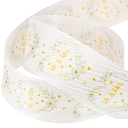 Product Wedding decorative satin ribbon “Mr. &amp; Mrs.” for elegant decoration