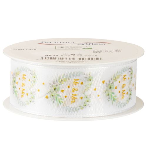Product Wedding decorative satin ribbon “Mr. &amp; Mrs.” for elegant decoration