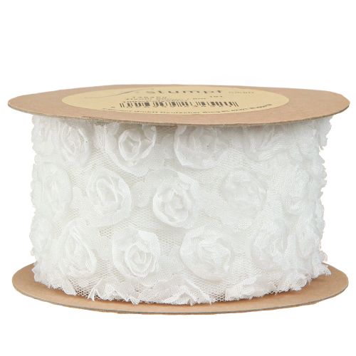 Product Decorative Ribbon Wedding White Roses Gift Ribbon 60mm 5m