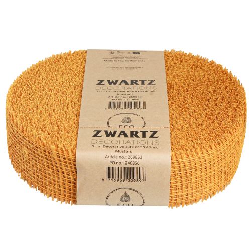 Product Decorative Ribbon Jute Yellow Mustard Mesh Ribbon Craft Ribbon 5cm 40m