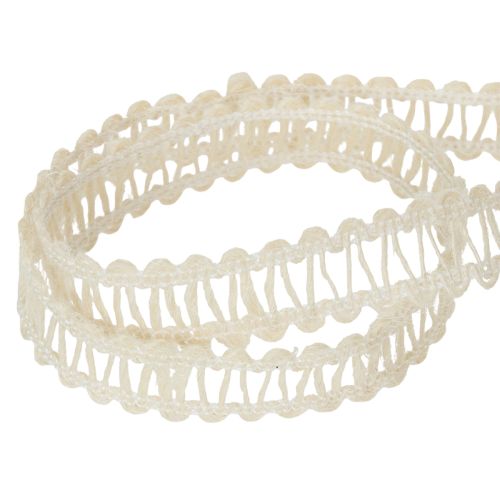 Product Decorative jute ribbon, natural gift ribbon, cream white, 15mm x 15m