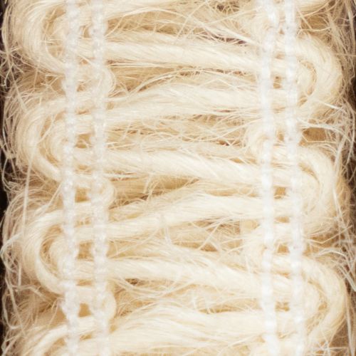 Product Decorative jute ribbon, natural gift ribbon, cream white, 15mm x 15m