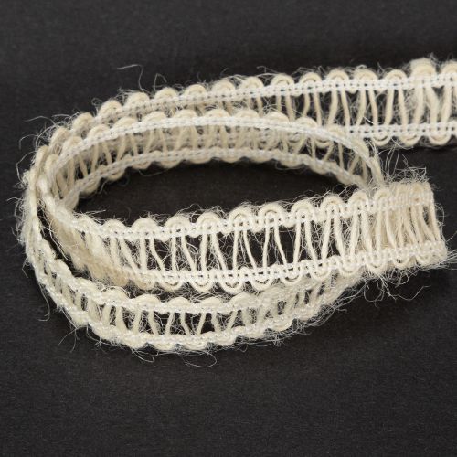 Product Decorative jute ribbon, natural gift ribbon, cream white, 15mm x 15m