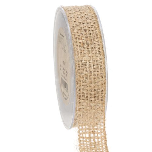 Floristik24 Decorative jute ribbon, natural, 25mm; jute ribbon; rustic gift ribbon, 10m