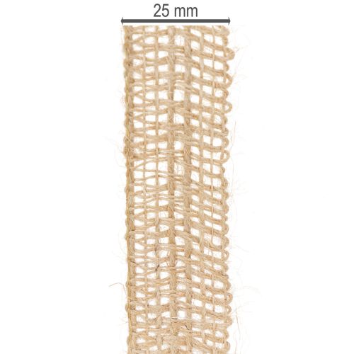 Product Decorative jute ribbon, natural, 25mm; jute ribbon; rustic gift ribbon, 10m