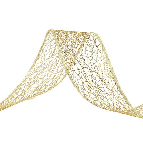 Deco ribbon net ribbon gold 50mm 20m