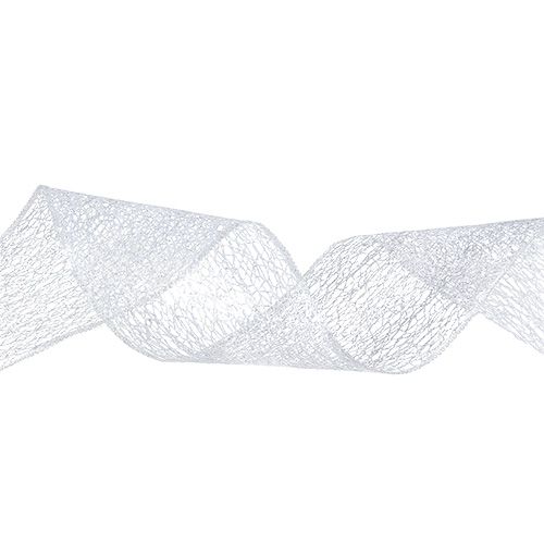 Product Deco ribbon mesh ribbon silver 50mm 20m