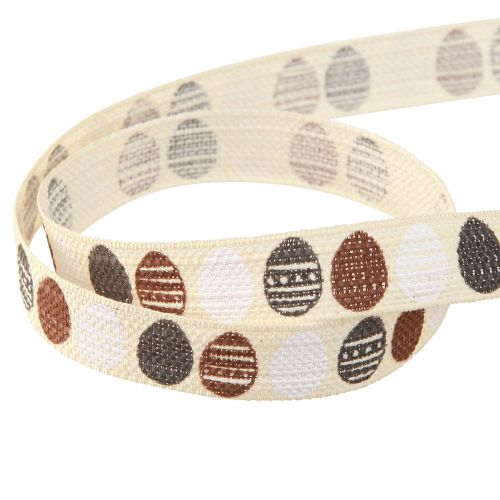 Product Decorative Ribbon Easter Eggs Ribbon Cotton Brown White 15mm 18m
