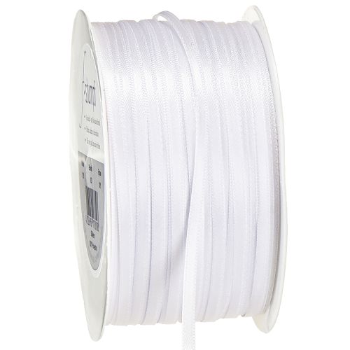 Decorative ribbon satin ribbon white double satin ribbon 3mm 50m