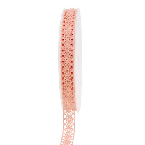 Floristik24 Decorative ribbon lace 16mm 20m salmon