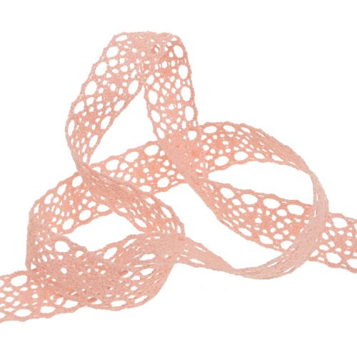 Product Decorative ribbon lace 16mm 20m salmon