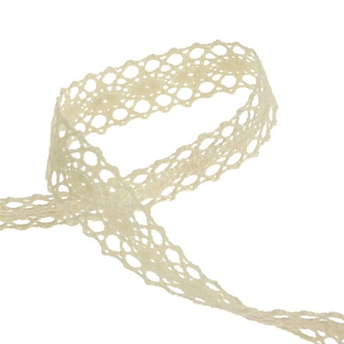 Floristik24 Decorative ribbon lace cream 15mm 20m