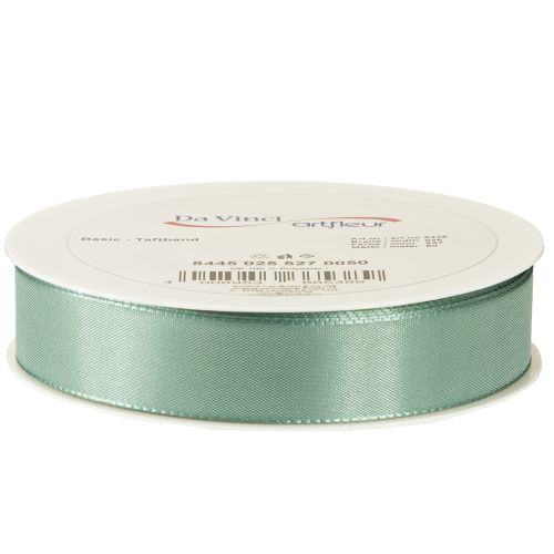 Product Decorative ribbon taffeta ribbon gift ribbon green sage 25mm 50m