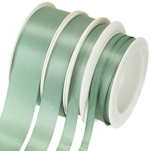 Decorative ribbon taffeta ribbon green sage various widths 50m
