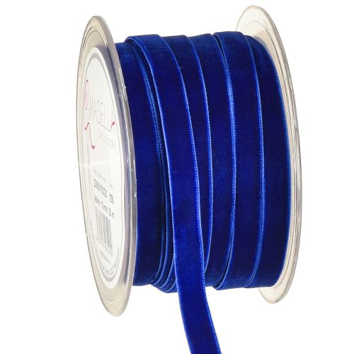 Floristik24 Decorative ribbon Velvet velvet ribbon blue 10mm 20m