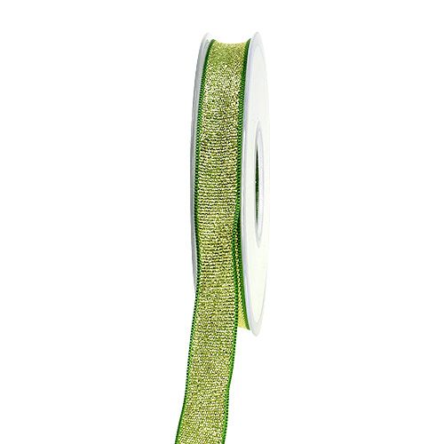 Floristik24 Deco ribbon Christmas green-gold 15mm 20m