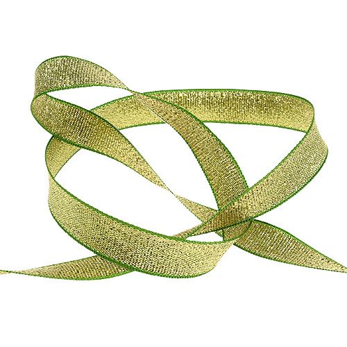 Product Deco ribbon Christmas green-gold 15mm 20m