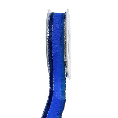 Floristik24 Decorative ribbon with wire edge blue 25mm 20m