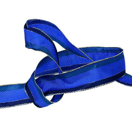 Floristik24 Decorative ribbon with wire edge blue 25mm 20m