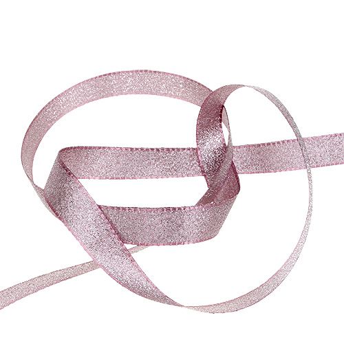 Product Decorative ribbon with glitter pink 15mm 25m