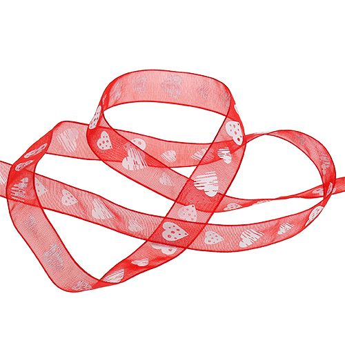 Product Deco ribbon with heart motif 15mm 20m