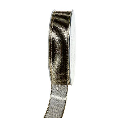 Floristik24 Deco ribbon with lurex stripes black 25mm 20m