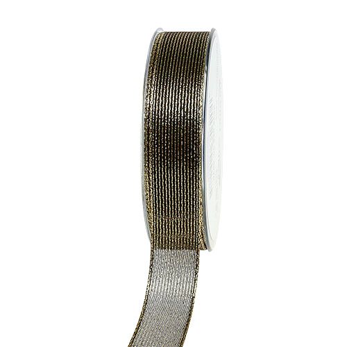 Deco ribbon with lurex stripes black 25mm 20m buy online | Floristik24.ie